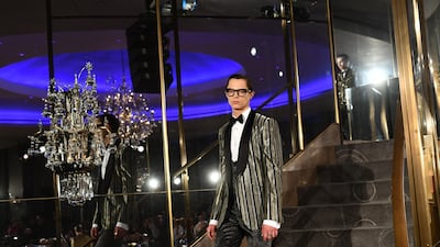 Inspired by the city below, the collection was filled with familiar elements, including street signs and the Statue of Liberty Courtesy Dolce & Gabbana.