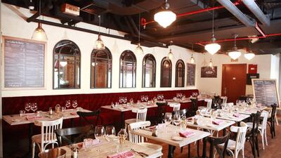 The interiors of the French cafe Bistro Des Arts located on Dubai Marina Promenade. Sarah Dea / The National