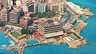 Beirut's Saint George hotel in the 1970s. Its bar was dubbed "the epicentre of the epicentre of the Middle East" because top politicians, businessmen, and spies met there .
