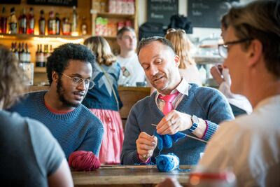 James McIntosh is about to publish Knit and Nibble cookbook and knitting guide. Courtesy Anders Beier Photography