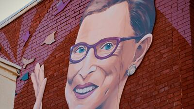 Ginsburg is featured on a mural in the U Street neighbourhood in Washington. Photo: Greg Flood