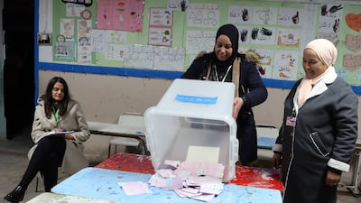 Officials at a polling station in Tunis count votes in the second round of parliamentary elections on Sunday. The nation embraced the idea of multiparty democracy in 2011 but voter turnout has fallen to new lows. EPA