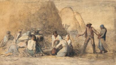 Harvesters Resting or Ruth and Boaz (1850–1853) by Jean-François Millet is one of the works on display at the Albertina. © Musée d´Orsay, Paris, Dist. RMN-Grand Palais, Hervé Lewandowski