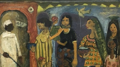 Mariam Abdel-Aleem’s ‘Clinic’ (1958) depicts healthcare in Egypt from the perspective of women. Barjeel Art Foundation