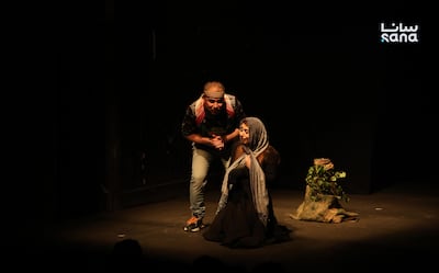 A scene from the Syrian play Time Out at Al Qabbani Theatre in Damascus. Restoration work at the theatre is expected to begin later this year. Sana
