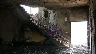 Scene of the fire in Ajman where an Emirati mother, her three daughters and two maids died.