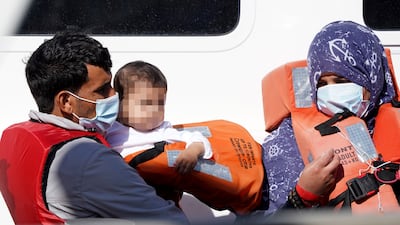 Migrants arrive at Dungeness on September 4, 2022. PA