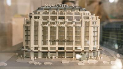 A scale model sits on display inside the Samaritaine department store. Bloomberg