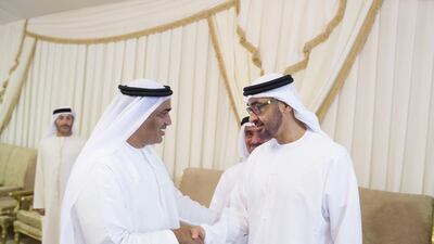 Sheikh Mohammed bin Zayed offers condolences to the family of Obaid Al Shamsi. Ryan Carter / Crown Prince Court - Abu Dhabi