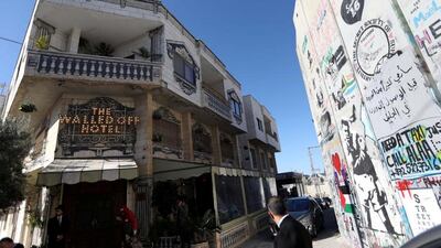 Banksy opened The Walled Off Hotel in Bethlehem in 2017. EPA