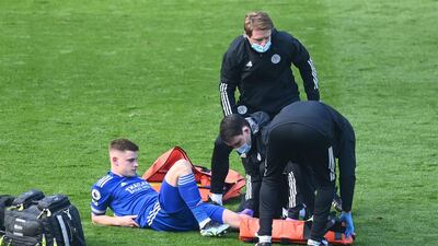 Havery Barnes - 6: Thunderbolt shot from 25 metres out was parried away by Leno in first half but provided little else and seemed to be missing his partner-in-crime James Maddison. Potential disaster for rest of Foxes’ season when he went down unchallenged at start of second half and had to be carried off pitch with what looked like a serious knee problem. PA