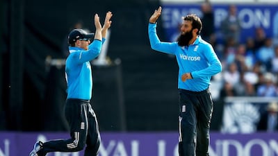 Moeen Ali, right, has spent his summer impressing during his time with England when they hosted India. Richard Heathcote / Getty Images