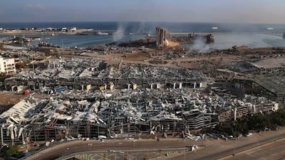 The scene of the deadly explosion at the Beirut port. Photo: AP