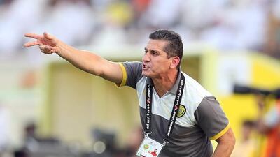 Al Wasl coach Jorginho gestures from the touchline during the Arabian Gulf League Match against Al Dhafra at Zabeel Stadium on September 15, 2014. Courtesy Al Ittihad