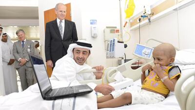 Sheikh Abdullah bin Zayed, the Foreign Minister, visited patients at the Oncology Centre at Tawam Hospital. WAM