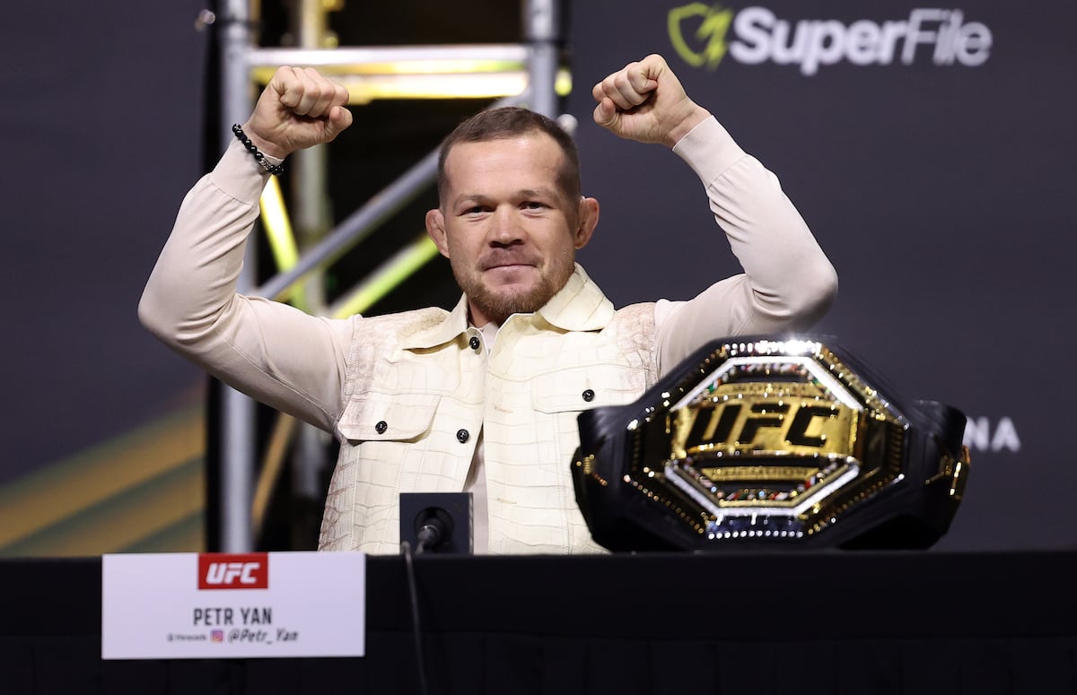 Petr Yan faces media ahead of his UFC 333 bantamweight title defense
