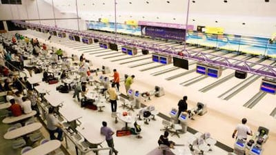 A relaxed air masks the competitive tension at the Dubai International Bowling Centre.