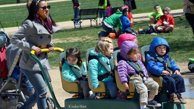 For nearly a third of families in the US, the costs of childcare swallow at least 20 per cent of their income. Robert Alexander/Getty Images