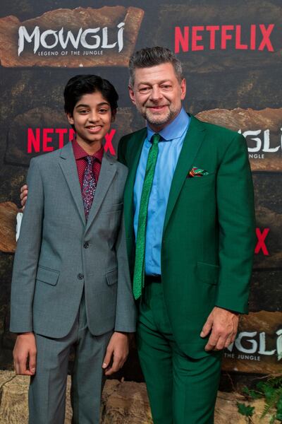 Rohan Chand and Andy Serkis, who directed ‘Mowgli: Legend of the Jungle’. Getty
