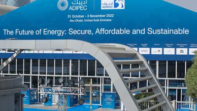 Visitors at the Abu Dhabi International Petroleum Exhibition and Conference. Victor Besa / The National