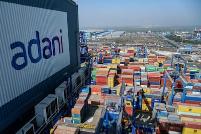 General view of the Adani Group owned Mundra Port in Mundra. AFP