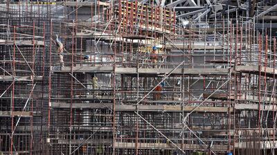 The space frame alone has more than 11,000 beams. To complete the roof, many more thousands of aluminium strips will be laid across the top and underside of the frame to create a criss-cross pattern that will fall on visitors in what the architect has called a “rain of light”.