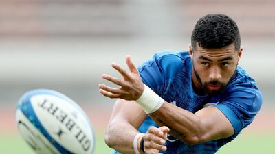 Richie Mo'unga during trainiug in Kashiwa. Getty