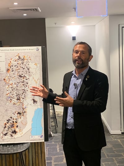 Settler leader Israel Ganz, a rising star in extremist Israeli politics, explains his vision for the West Bank. Hamza Hendawi / The National