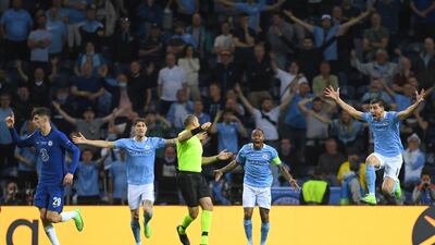 City players see their penalty appeals turned down in the second half.