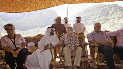 Ruth Ash, centre, was renamed Mariam in her first week by the current RAK ruler Sheikh Saud bin Saqr Al Qasimi’s father, Sheikh Saqr bin Mohammed, when he arrived at the hospital for treatment. Jaime Puebla / The National