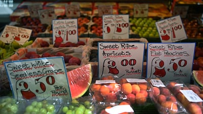 The UK's Office for National Statistics reported a drop in UK inflation to 8. 7 per cent but food prices are still close to a 40-year high. EPA
