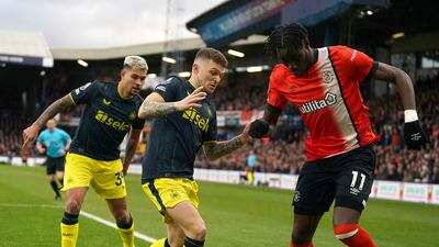 Luton’s top-scorer had chance to put team two-up in first half but didn’t get ball out of feet cleanly and shot was saved by Dubravka. Big striker led line well, though, and was constant thorn in side of Newcastle defence from start. AP