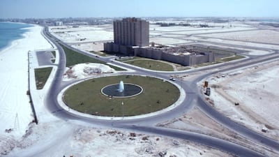 Hilton Abu Dhabi and the Corniche as it looked around 1975. Courtesy Alain Saint Hillaire