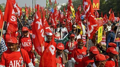 Farmers march on New Delhi demanding debt waivers and increased prices for crops. Bloomberg
