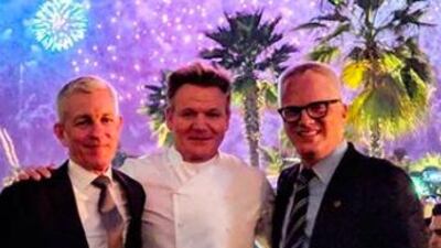 Celebrity chef, Gordon Ramsay, was in Dubai for the opening of Hell's Kitchen Dubai at Caesars Palace Bluewaters on March 17. Instagram / Gordon Ramsay