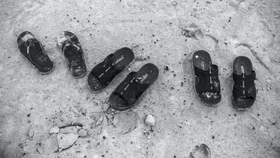 Shoes were left to one side