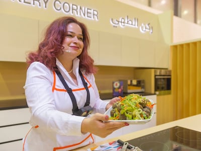Zina Abboud conducting cooking sessions at Sharjah International Book Fair in 2021. Photo: Zina Abboud