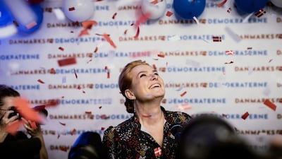 Inger Stojberg, leader of the Danish Democrats, at their party's election night event at the Parliament in Copenhagen. Bloomberg