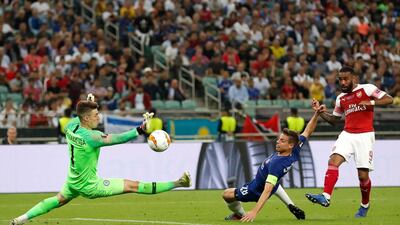 Kepa Arrizabalaga 6/10. Spanish goalkeeper made a nervy start with some less than convincing early saves, but his authority grew as Chelsea took control. Good late save on Alexandre Lacazette. AP Photo