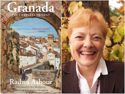 Kay Heikkinen, right, is the runner-up for her translation of Granada: The Complete Trilogy by Egyptian novelist Radwa Ashour. Photo: Saif Ghobash Banipal Prize