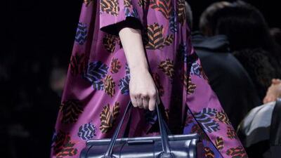 Radiant Orchid has already made its way into fashion. Karly Domb Sadof / AP Photo