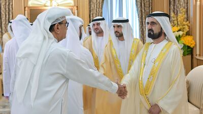 Sheikh Mohammed with a visitor