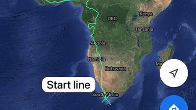 The route Cook followed. Photo: Russ Cook