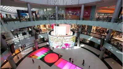 DUBAI, UNITED ARAB EMIRATES - Sep 22: Various stores at Dubai Mall in Dubai. (Pawan Singh / The National) For Stock