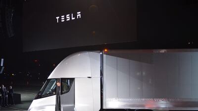 Electric vehicles, such as Tesla's new "Semi" electric truck, have led many to question whether oil demand is about to peak. Veronique Dupont / AFP