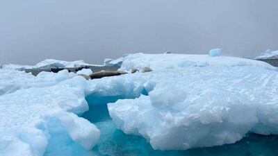 The young environmental leaders explored the area, including Deception Island, an active volcano located in the South Shetland Islands. The island, one of the only places in the world where ships can sail into the centre of a volcano, was once home to a whaling station. Photo: Athra Khamis