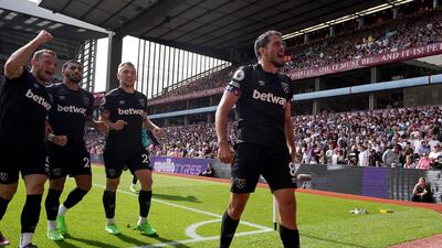 West Ham United's Pablo Fornals celebrates. PA