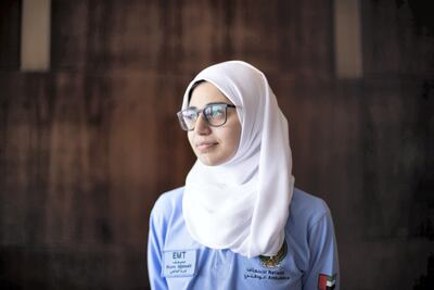 Noora Aljanaahi, emergency medical technician with the National Ambulance Service, is helping to save lives in the northern emirates. Reem Mohammed/The National