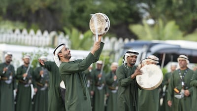 A traditional dance is performed during the wedding reception. Abdulla Al Neyadi / UAE Presidential Court