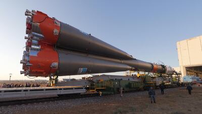 Rocket boosters: The rocket boosters have the nickname “markovka”, Russian for carrots, because they resemble the root vegetable. Maxim Shipenkov / EPA